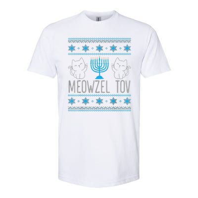 Meowzel Tov Menoarah Merry Hanukkah Funny Hanucats Cute Cat Softstyle CVC T-Shirt