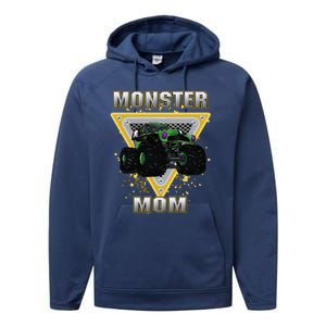 Monster Truck Mom Meaningful Gift Performance Fleece Hoodie