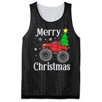 Monster Truck Merry Christmas Tree Snowflakes Mesh Reversible Basketball Jersey Tank