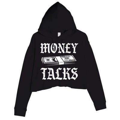 Money Talks Millionaire Invest Cash Cryptocurrency Business Gift Crop Fleece Hoodie