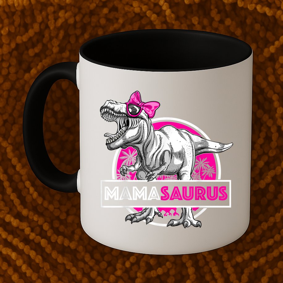 Mamasaurus TRex Matching Funny Mother Saurus Dinosaur Mug