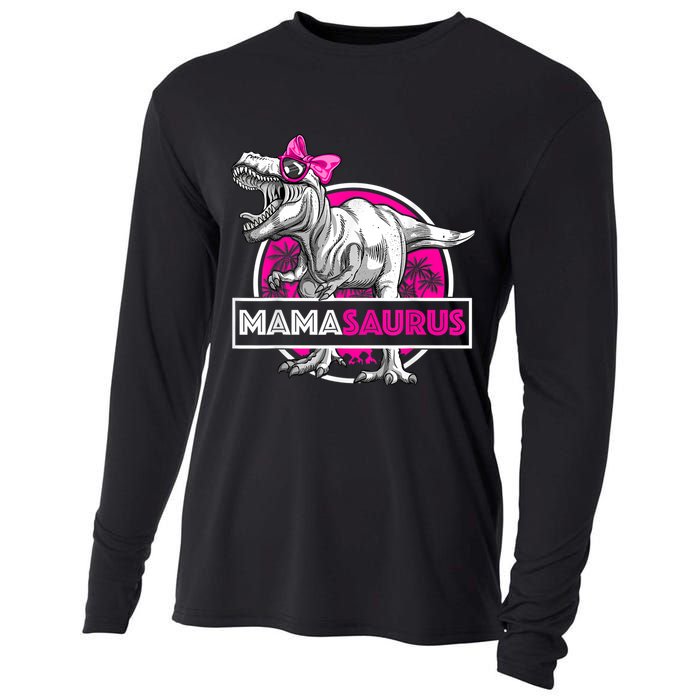 Mamasaurus TRex Matching Funny Mother Saurus Dinosaur Cooling Performance Long Sleeve Crew