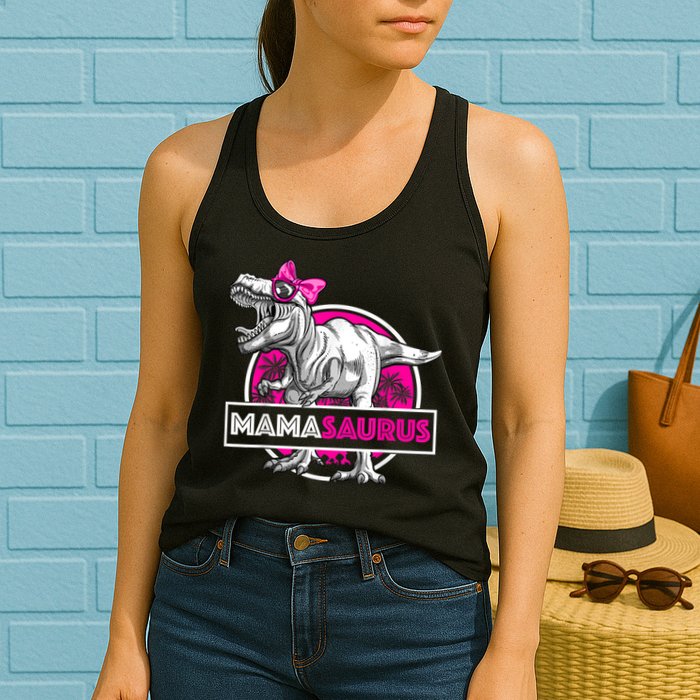 Mamasaurus TRex Matching Funny Mother Saurus Dinosaur Womens Tank Top