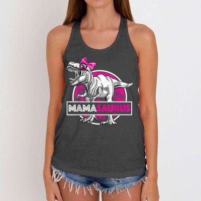Mamasaurus TRex Matching Funny Mother Saurus Dinosaur Women's Knotted Racerback Tank