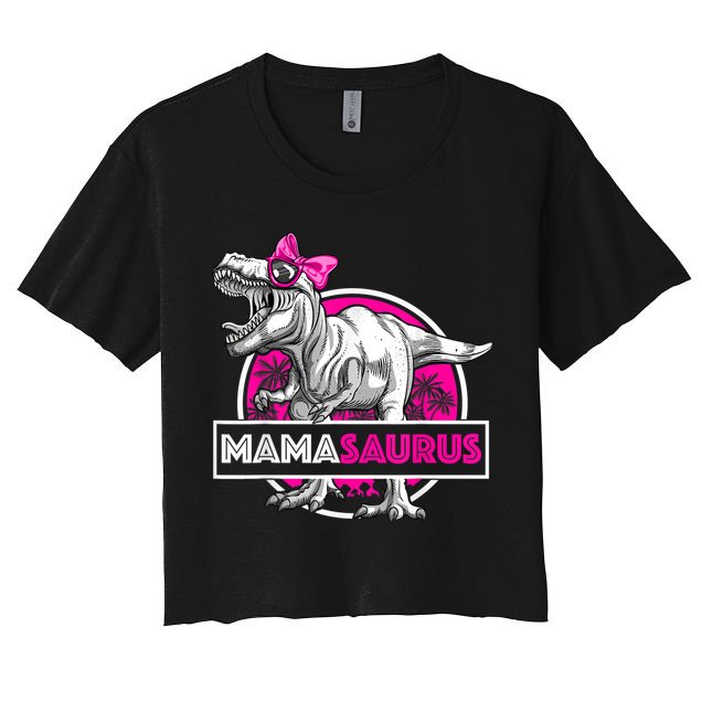Mamasaurus TRex Matching Funny Mother Saurus Dinosaur Crop Top