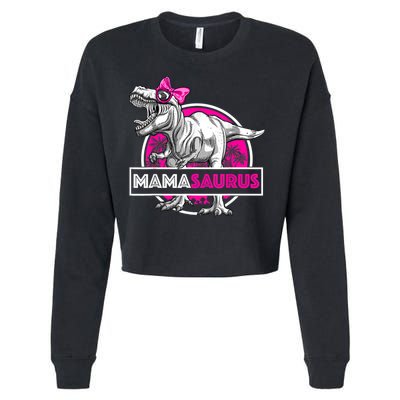Mamasaurus TRex Matching Funny Mother Saurus Dinosaur Cropped Pullover Crew