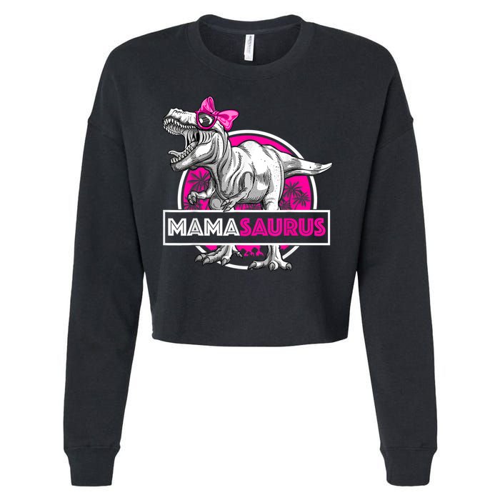 Mamasaurus TRex Matching Funny Mother Saurus Dinosaur Cropped Pullover Crew