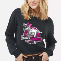 Mamasaurus TRex Matching Funny Mother Saurus Dinosaur Cropped Pullover Crew