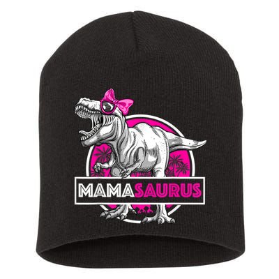 Mamasaurus TRex Matching Funny Mother Saurus Dinosaur Short Acrylic Beanie
