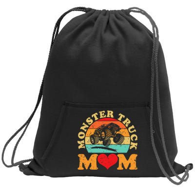 Monster Truck Mom Retro Vintage Monster Truck Mother's Day Sweatshirt Cinch Pack Bag