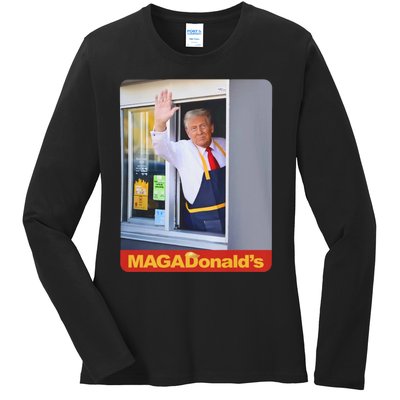 Magadonalds Trump Mcdonalds Ladies Long Sleeve Shirt