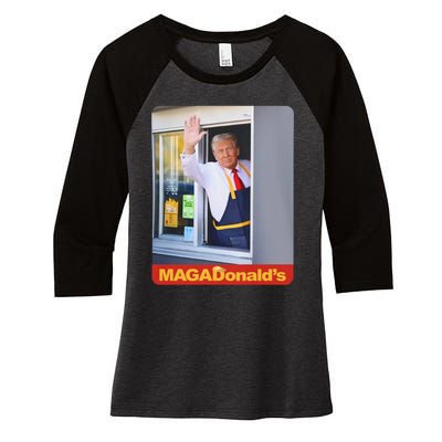 Magadonalds Trump Mcdonalds Women's Tri-Blend 3/4-Sleeve Raglan Shirt