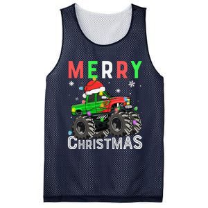 Monster Truck Merry Christmas Santa Hat Mesh Reversible Basketball Jersey Tank