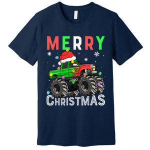 Monster Truck Merry Christmas Santa Hat Premium T-Shirt