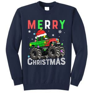 Monster Truck Merry Christmas Santa Hat Tall Sweatshirt