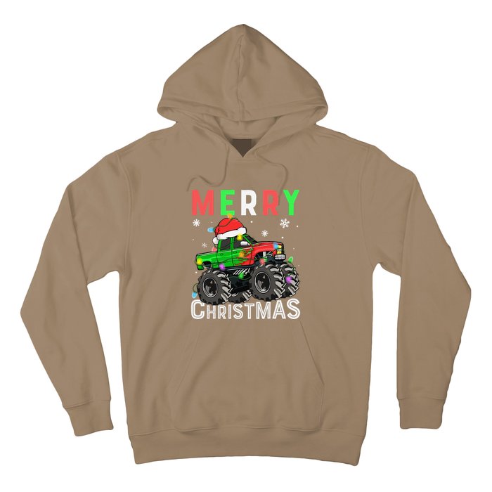 Monster Truck Merry Christmas Santa Hat Hoodie