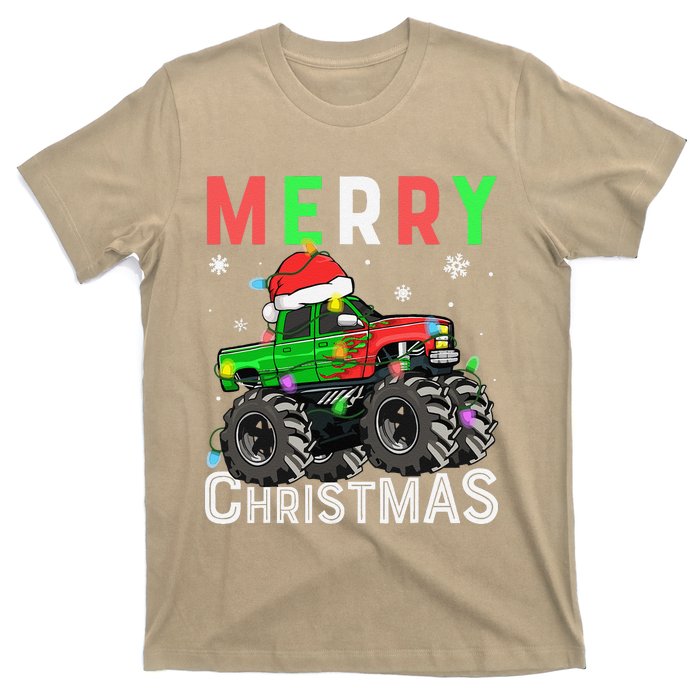 Monster Truck Merry Christmas Santa Hat T-Shirt