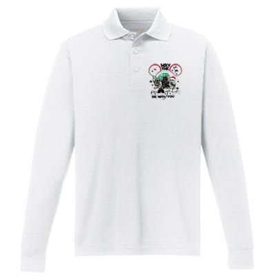 May The Magic Be With You Christmas Performance Long Sleeve Polo