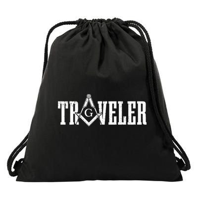 Mason Traveler Masonic Square And Compass Drawstring Bag