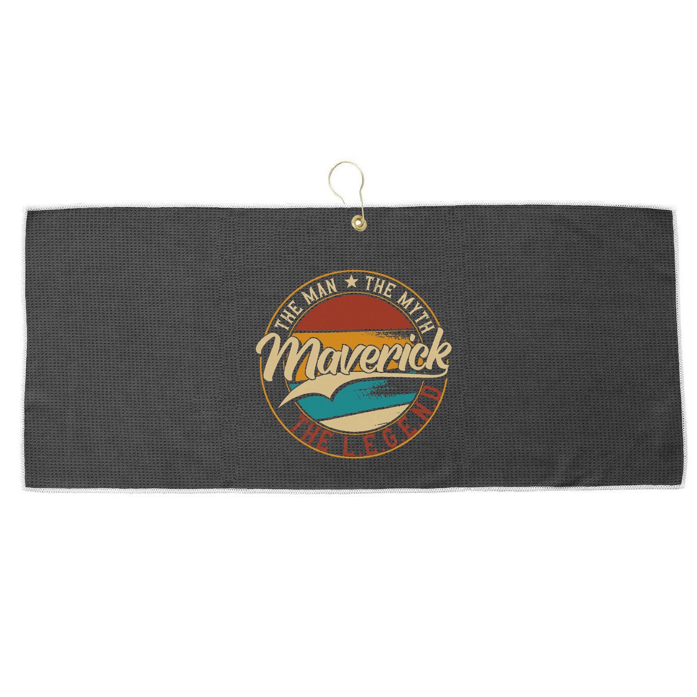 Maverick The Man The Myth The Legend Large Microfiber Waffle Golf Towel