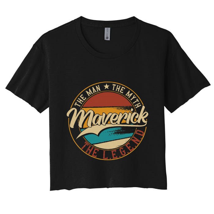 Maverick The Man The Myth The Legend Women's Crop Top Tee