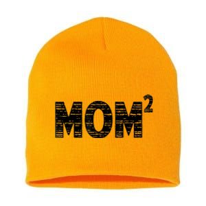 Mom2 Two Mothers Day Best Mom Mother Of 2 Short Acrylic Beanie