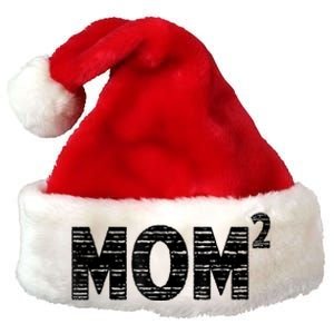 Mom2 Two Mothers Day Best Mom Mother Of 2 Premium Christmas Santa Hat