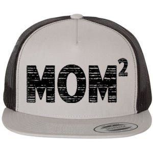 Mom2 Two Mothers Day Best Mom Mother Of 2 Flat Bill Trucker Hat