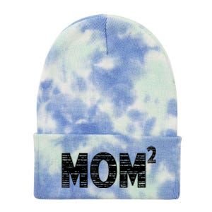 Mom2 Two Mothers Day Best Mom Mother Of 2 Tie Dye 12in Knit Beanie