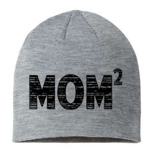 Mom2 Two Mothers Day Best Mom Mother Of 2 Sustainable Beanie