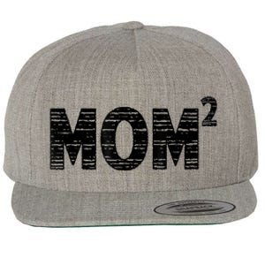 Mom2 Two Mothers Day Best Mom Mother Of 2 Wool Snapback Cap