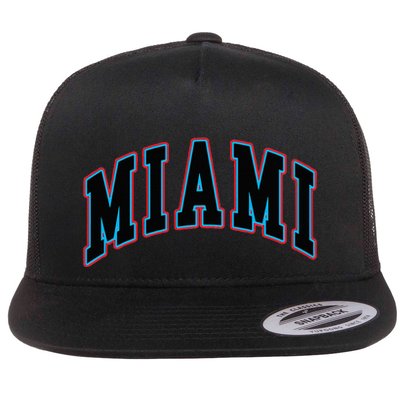 Miami Text Flat Bill Trucker Hat