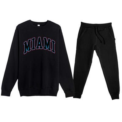 Miami Text Premium Crewneck Sweatsuit Set