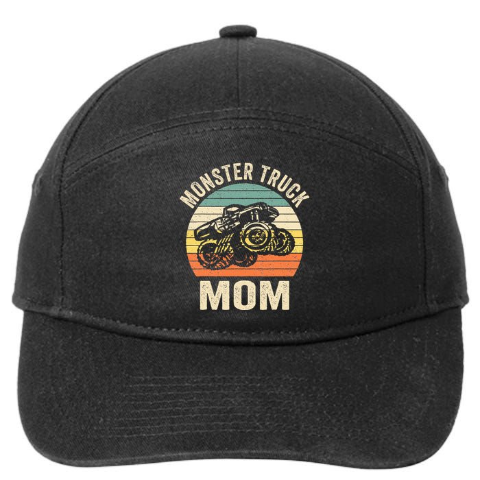 Monster Truck Mom Retro Vintage Monster Truck 7-Panel Snapback Hat