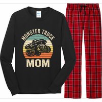 Monster Truck Mom Retro Vintage Monster Truck Long Sleeve Pajama Set