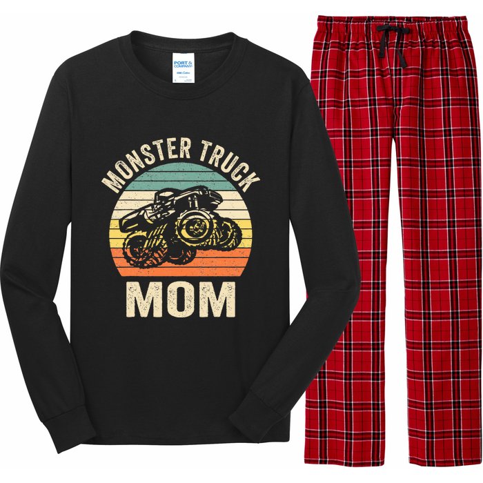 Monster Truck Mom Retro Vintage Monster Truck Long Sleeve Pajama Set