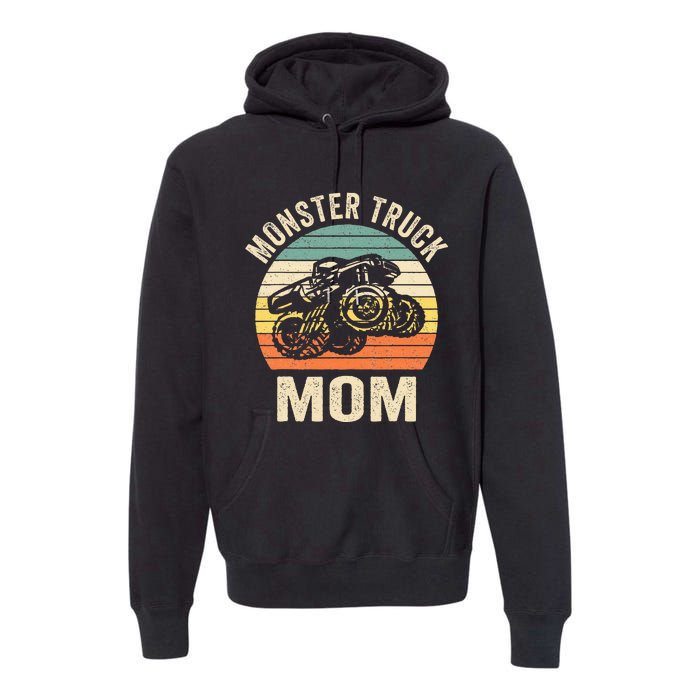 Monster Truck Mom Retro Vintage Monster Truck Premium Hoodie