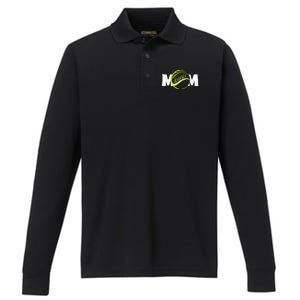 Mother Tennis Mom Funny Tennis Performance Long Sleeve Polo