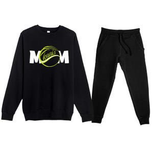 Mother Tennis Mom Funny Tennis Premium Crewneck Sweatsuit Set