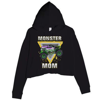 Monster Truck Mom Mothers Day Monster Truck Are My Jam Crop Fleece Hoodie