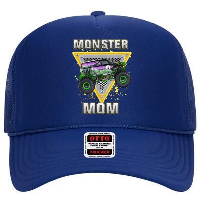 Monster Truck Mom Mothers Day Monster Truck Are My Jam High Crown Mesh Back Trucker Hat