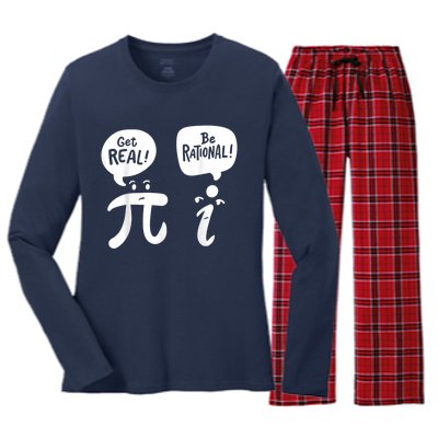 Math Teacher Math Student Be Real Get Rational Women's Long Sleeve Flannel Pajama Set 