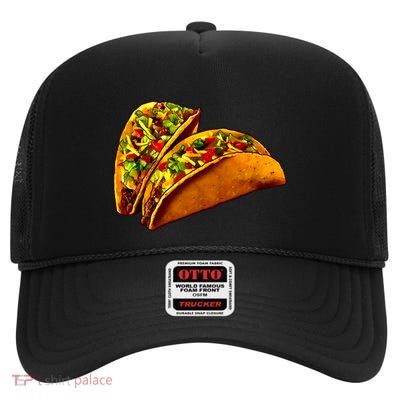 Mexican Tacos High Crown Mesh Back Trucker Hat