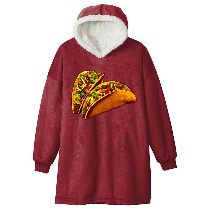 Mexican Tacos Hooded Wearable Blanket