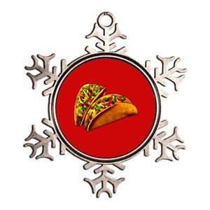 Mexican Tacos Metallic Star Ornament