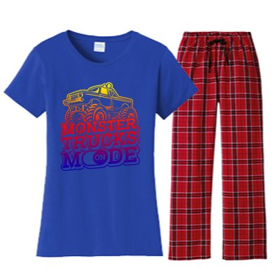 Monster Trucks Mode On Gift Monstertruck Sport Monster Trucks Meaningful Gift Women's Flannel Pajama Set