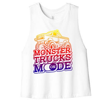 Monster Trucks Mode On Gift Monstertruck Sport Monster Trucks Meaningful Gift Women's Racerback Cropped Tank