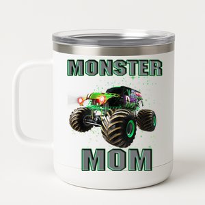 Monster Truck Mom Monster Truck Are My Jam Truck Lovers Gift 12 oz Stainless Steel Tumbler Cup