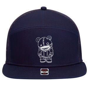 Masked Teddy 7 Panel Mesh Trucker Snapback Hat