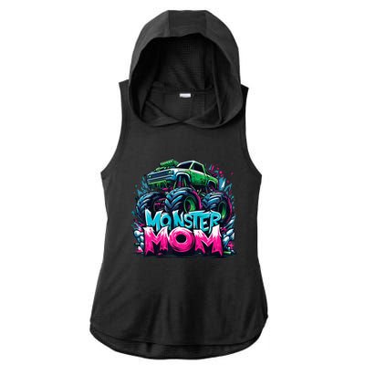 Monster Truck Mom Of The Birthday Boy Matching Family Ladies PosiCharge Tri-Blend Wicking Draft Hoodie Tank